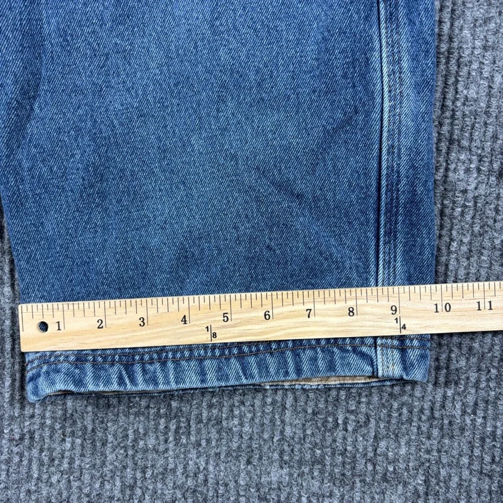 Duluth Trading Co Flannel Lined Jeans Mens 44x30 Blue Denim Plaid Lining